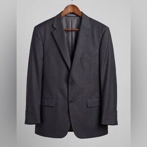 Hickey Freeman Lindsey Worsted Wool Blazer Jacket Mens 44L Gray Made in USA